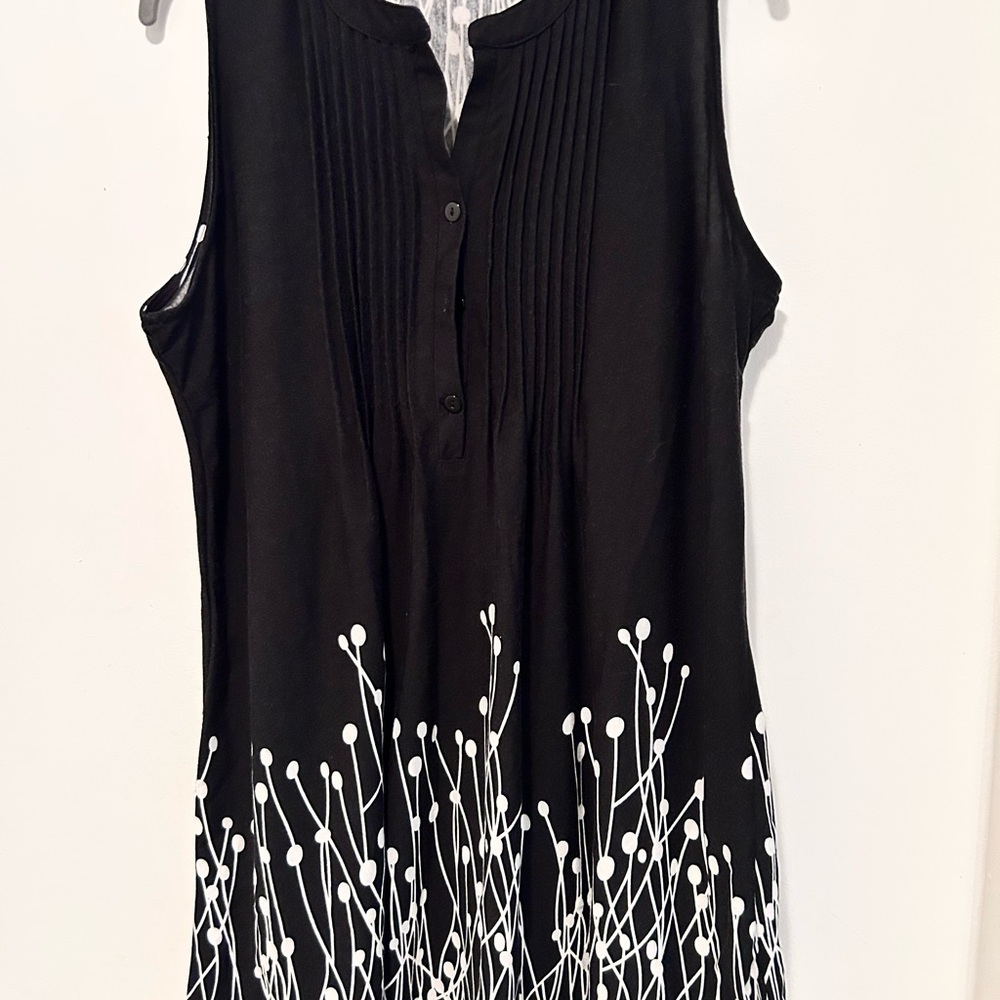 Reborn Black Pleated Mandarin Collar Dress